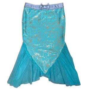 Disney Ariel Little Mermaid Costume Skirt Girl's 7-8 Turquoise Bow Tulle Fins